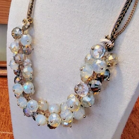 Vtg Ali-Khan New York Multi-Color Faceted AB Crystal Necklace & Earrings Set - Picture 2 of 8